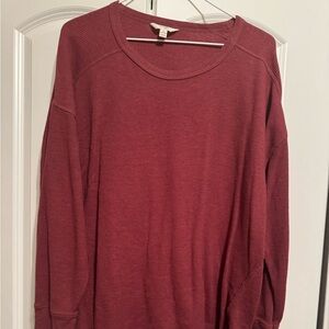 Terra & Sky Burgundy Waffle Knit Top